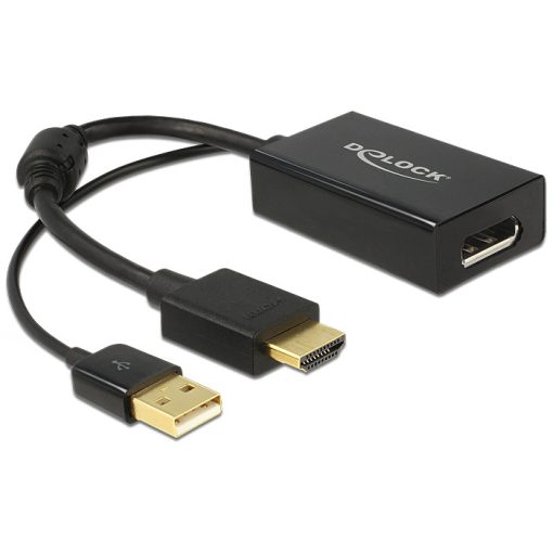 DeLock Adapter HDMI-A male > Displayport 1.2 female Black