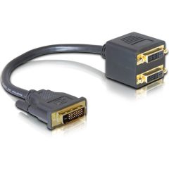   DeLock Adapter DVI-D (Dual Link) (24+1) male to 2x (Dual Link) (24+1) female