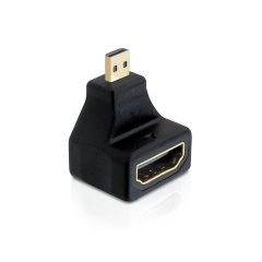   DeLock Adapter High Speed HDMI with Ethernet - micro D male > A female angled