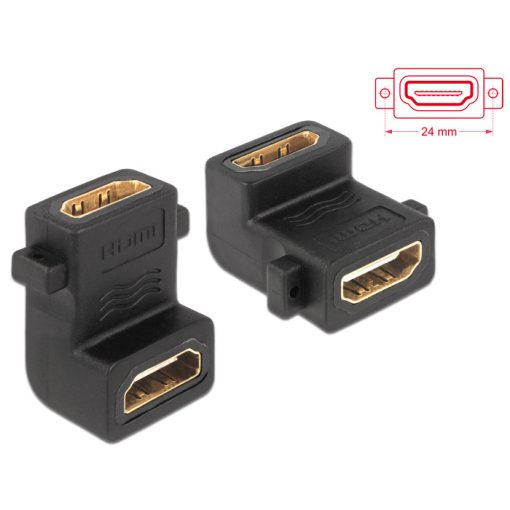 DeLock Adapter HDMI A female > female with screw hole 90° angled