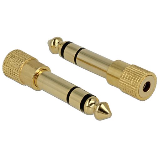 DeLock Adapter Stereo plug 6.35 mm > Stereo jack 3.5 mm 3 pin metal