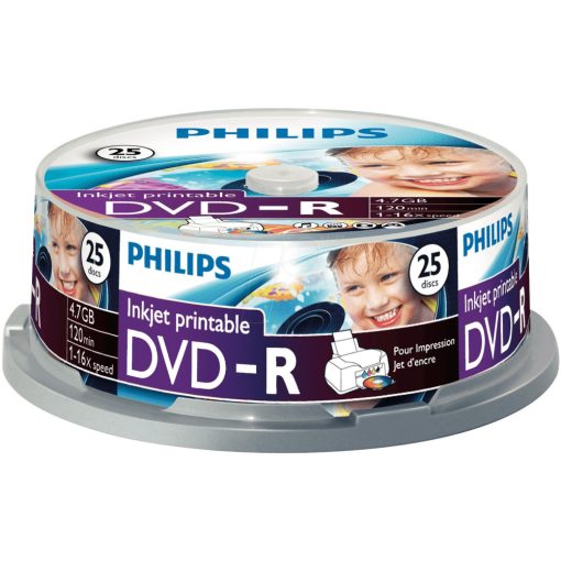 Philips DVD-R 4,7Gb 16x Hengeres 25db/csomag (5-ös címke)