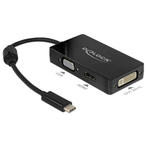 DeLock USB Type-C Stecker > VGA/HDMI/DVI Buchse schwarz adapter