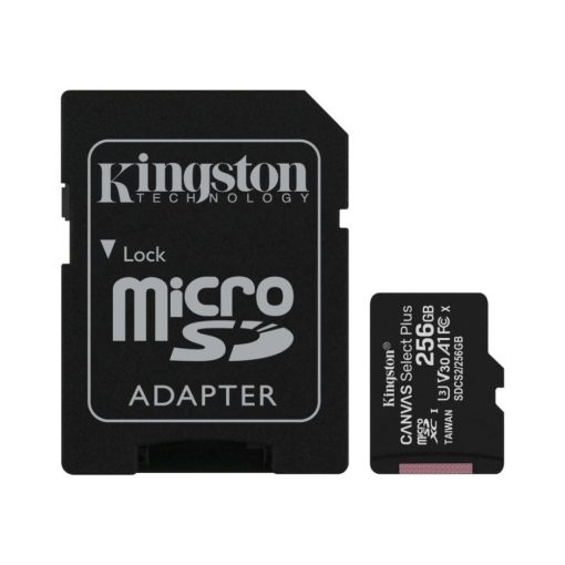 Kingston 256GB microSDXC Canvas Select Plus Class 10 100R A1 C10 Card + adapterrel