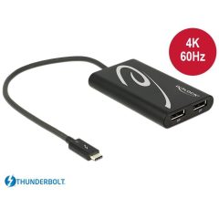   DeLock Adapter Thunderbolt 3 male > 2x DisplayPort female 4K 60Hz