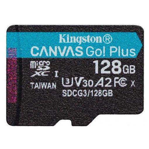 Kingston 128GB microSDXC Canvas Go! Plus Class 10 170R A2 U3 V30 Card adapter nélkül