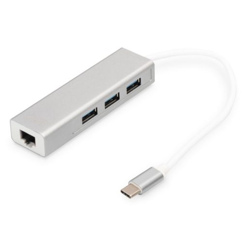 Digitus 3 Port USB 3.0 Type-C Hub with Gigabit Ethernet