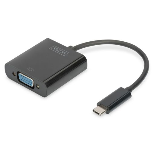 Digitus USB Type-C to VGA Adapter, Full HD 1080p Black