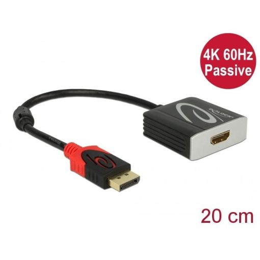 DeLock DisplayPort 1.2 male > HDMI female 4K 60 Hz Passive Adapter Black