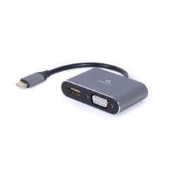   Gembird A-USB3C-HDMIVGA-01 USB Type-C to HDMI + VGA Display adapter Space Grey