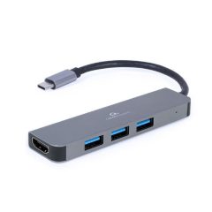   Gembird A-CM-COMBO2-01 USB Type-C 2-in-1 Multi-Port Adapter Space Grey