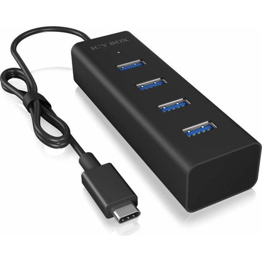 Raidsonic Icy Box 4-port Hub with USB Type-C Interface Black