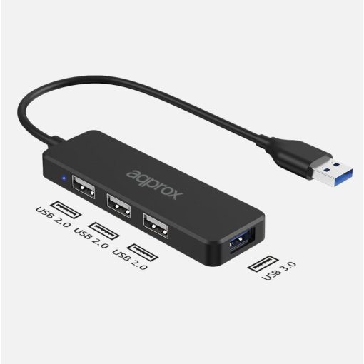 Approx HACCP47 USB Hub Adapter 3 USB 2.0 ports + 1 USB 3.0 port