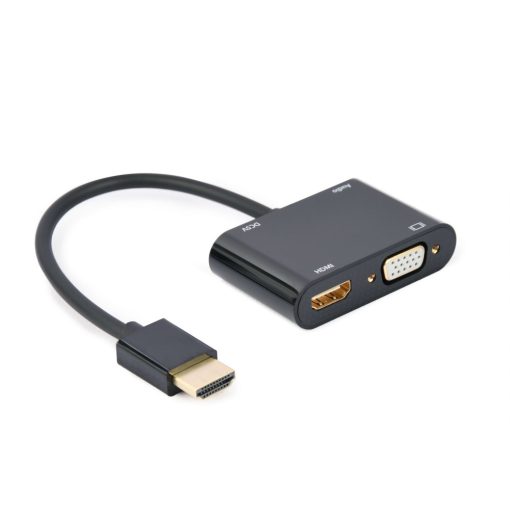 Gembird A-HDMIM-HDMIFVGAF HDMI male to HDMI female + VGA female + audio adapter cable Black