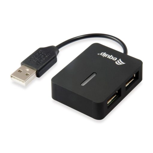 EQuip 4 Ports Travel USB Hub Black