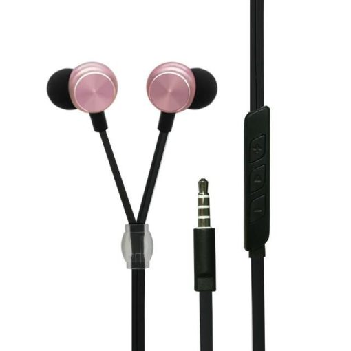 2GO Luxury Zipper-Style In-Ear Stereo Headset Black/Rose