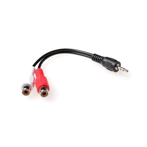 ACT 0.15 meter audio connection cable 1x 3,5 mmm jack male naar 1x 3.5mm stereo jack male - 2x RCA female