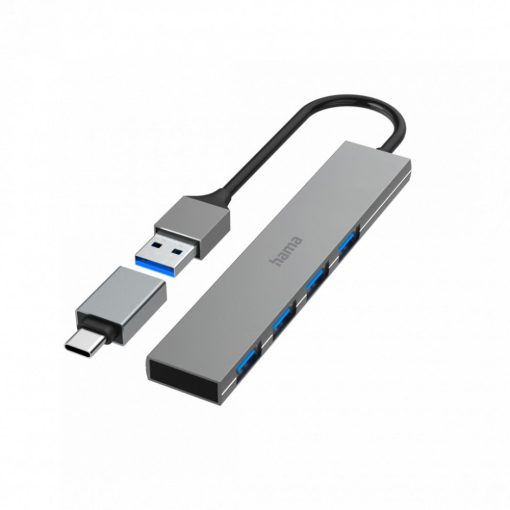 Hama USB 3.2 GEN1 PORT 5GB/s + USB TYPE-C OTG Grey