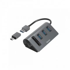   Hama USB 3.2 GEN1 HUB 3xUSB/SD/microSD USB HUB + Type-C OTG adapter