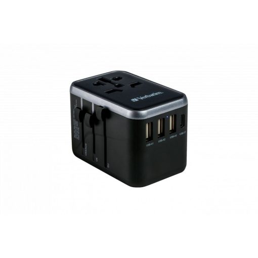 Verbatim Universal Travel Adapter UTA-04 Plug with USB-C PD & QC, USB-C & 3 USB-A ports