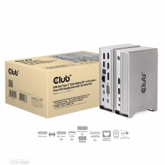   Club3D USB Gen2 Type-C Triple Display DP 1.4 Alt mode Smart PD Charging Dock with 120 Watt PSU