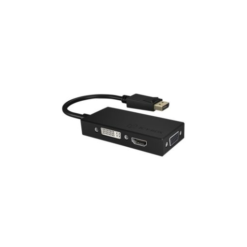 Raidsonic IB-AC1031 3-in-1 Display port to HDMI / DVI-D / VGA adapter Black