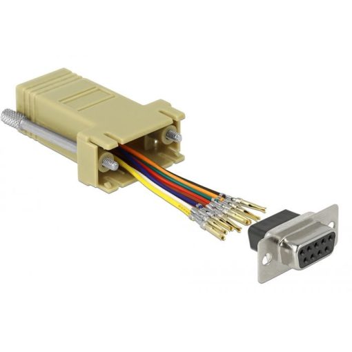 DeLock D-Sub 9 pin female to RJ45 female adapter Beige