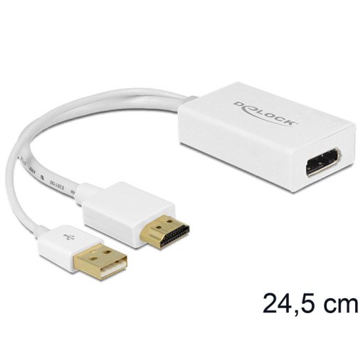 DeLock Adapter HDMI-A male > Displayport 1.2 female White