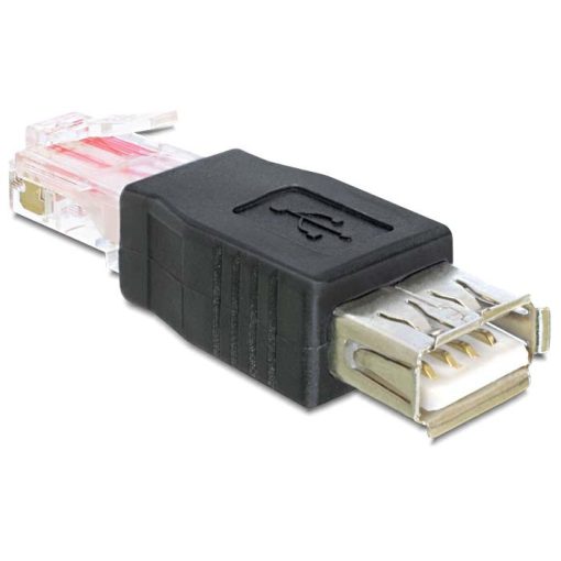 DeLock Adapter USB female > RJ45 male Black